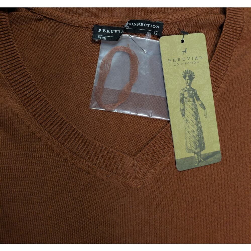 Peruvian Connection Wembley V-Neck Cotton Pullover Sweater - Picture 8 of 10